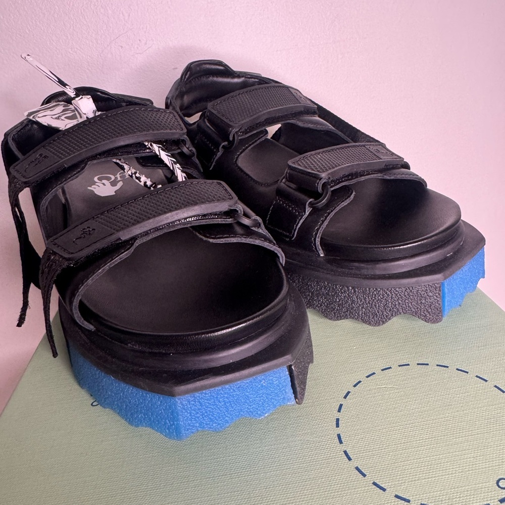 Off White Trek Black and Blue Sandals